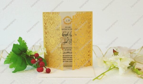 Gold Laser Cut Invitation