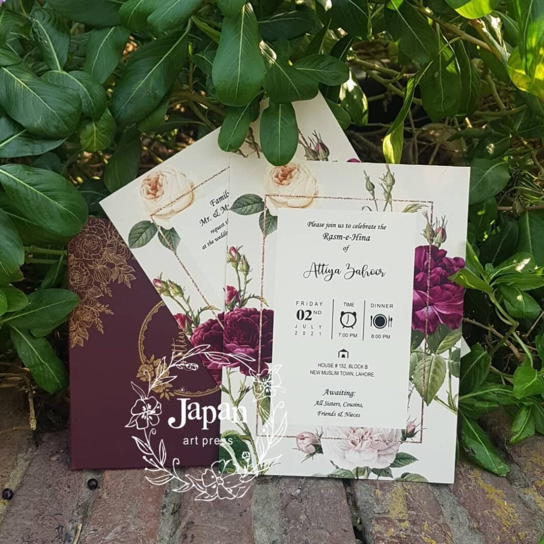 wedding cards, wedding invitations, japan art press, Royal invitations, Floral invitations, digital printing, Shadi Cards, Nikkah Box, Favor Boxes, Bidh Box, wedding cards Lahore, shadi card Pakistan, wedding card Lahore, shadman Lahore,